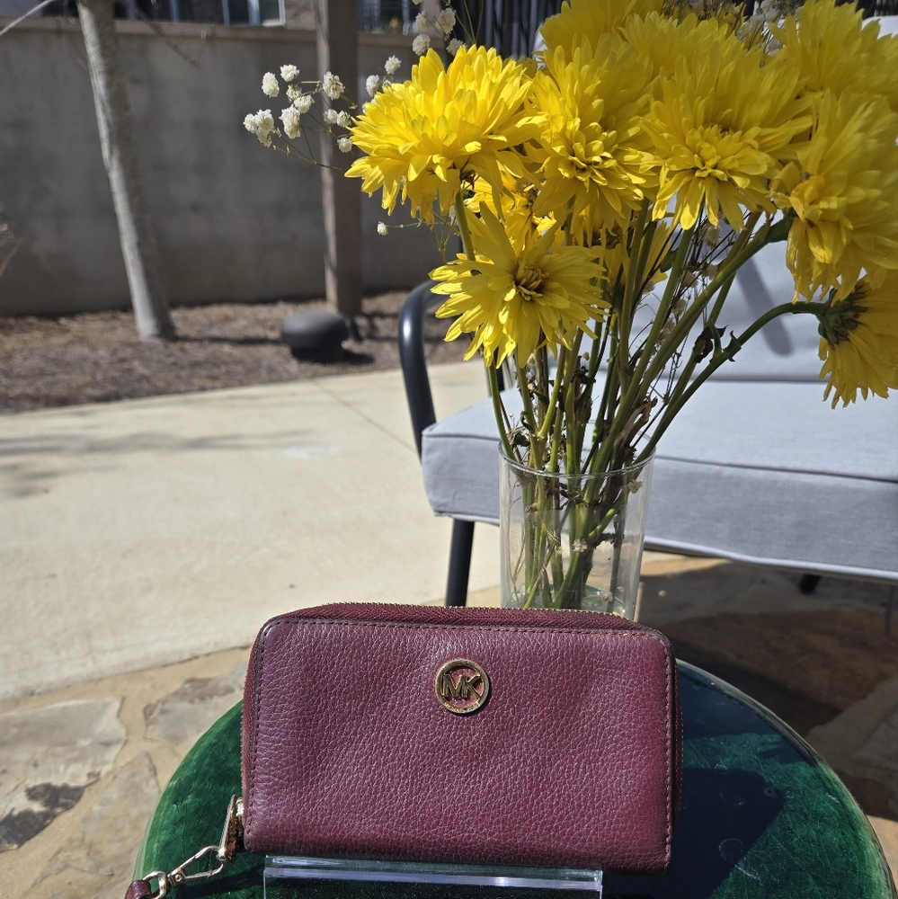 Michael Kors Purple and Gold Wallet Smooth Leather Design